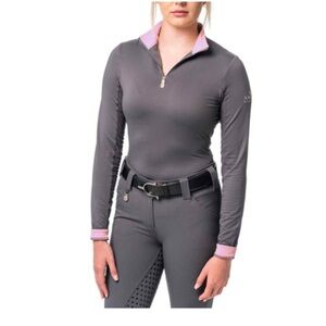 NWT Kastel Denmark Asphalt and Lilac Quarter Zip Long Sleeve Sunshirt Small